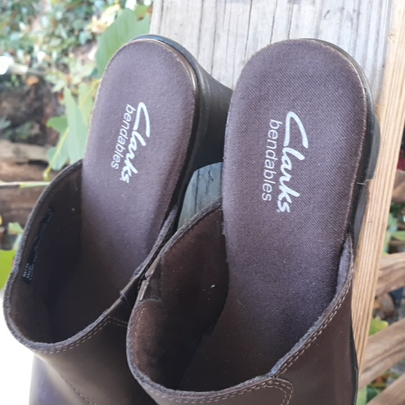 Clarks shoes bendables mules brown size 7 - Picture 4 of 6